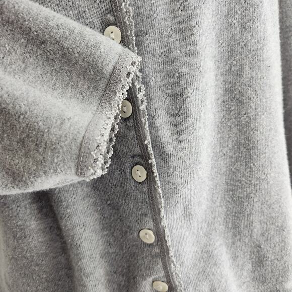 Vintage Y2K Crazy Horse Gray Button Front Knit Cardigan Top XS S - Picture 6 of 12